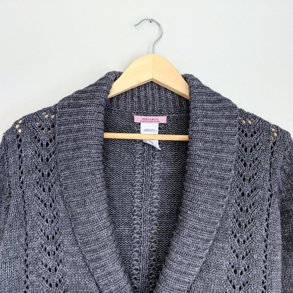 🌟Host Pick🌟 🇮🇹 Hekla & Co Wool Blend Ribbon Tie Cardigan Made In Italy - Picture 5 of 7